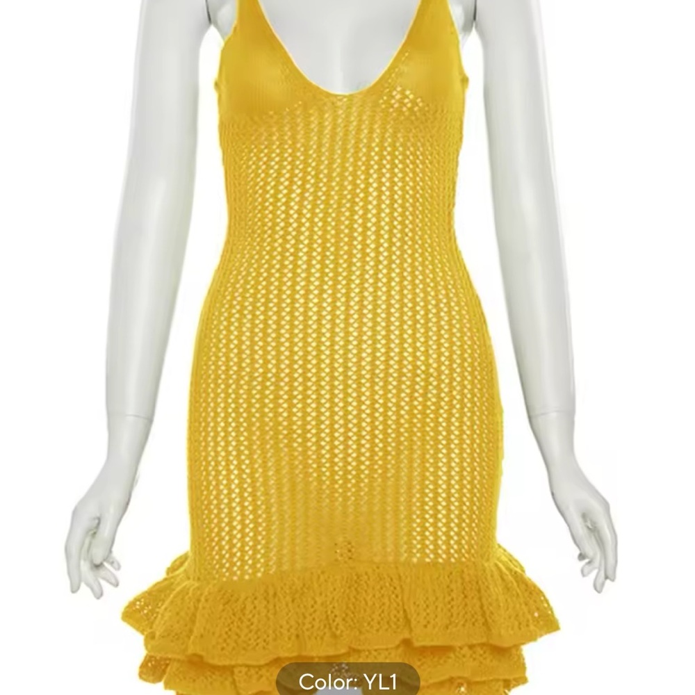 Yellow Knit Sleeveless Dress